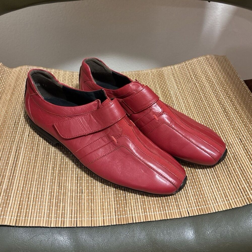 Paul Green München Women's Red Leather Hook & Loop Slip-On Casual UK 5.5, US 7.5